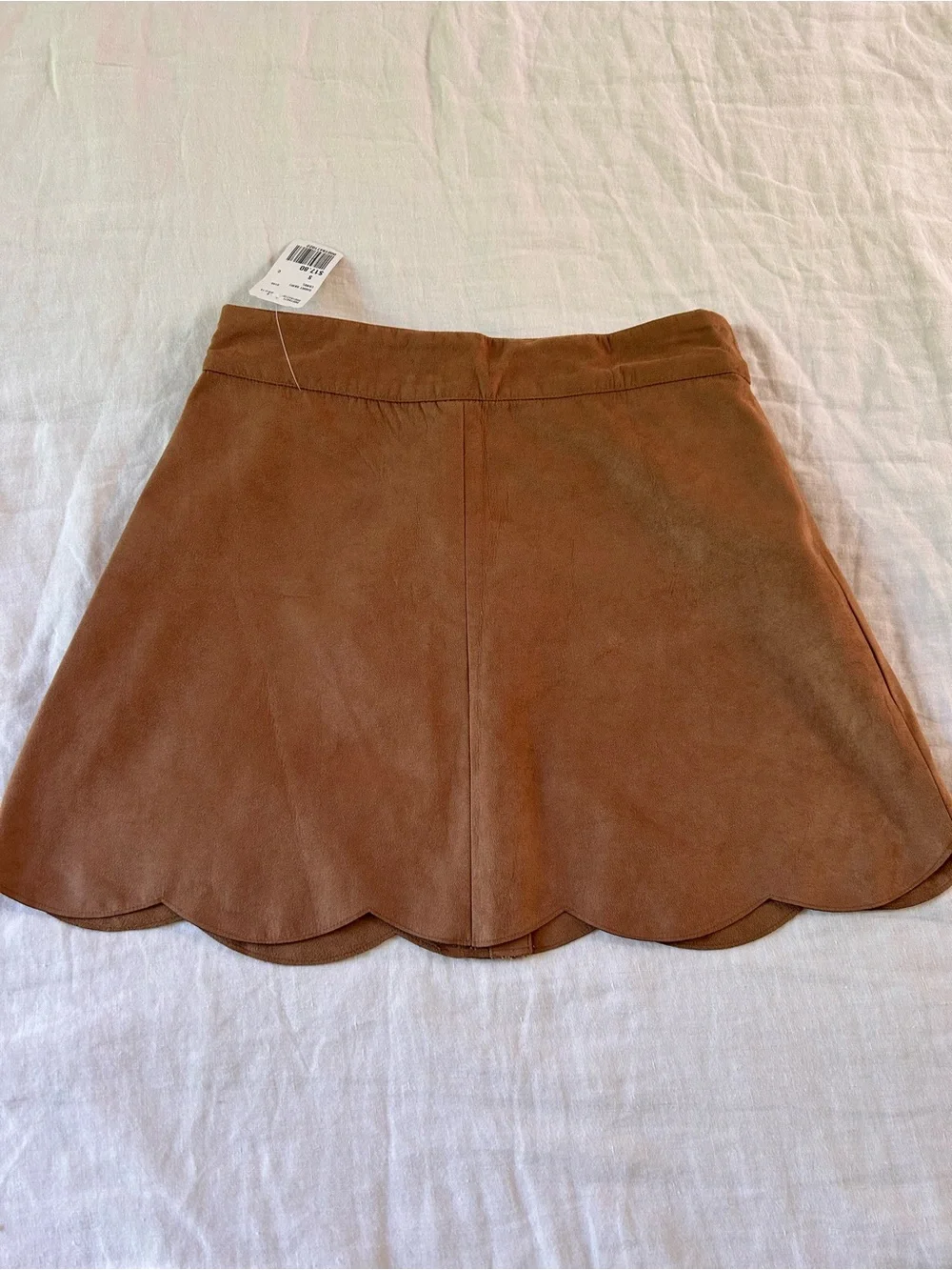 Forever 21 Scallop Hem Button-Front Mini Skirt  Sz S